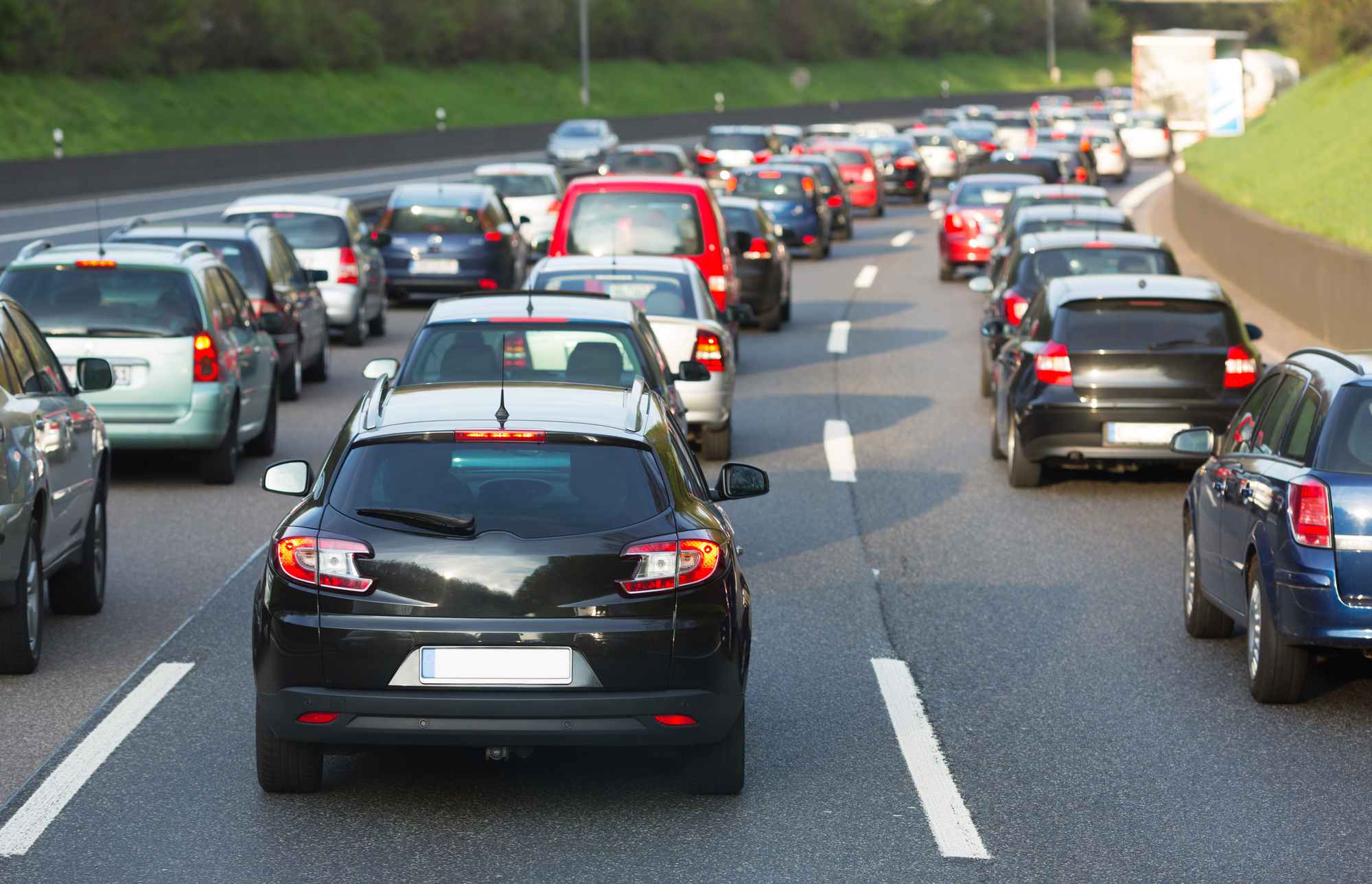 Traffic jam on a freeway